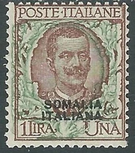 1926-30 SOMALIA FLOREALE 1 LIRA MH * - RB30-3 - Imagen 1 de 1