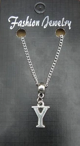 Alphabet Letter Y Pendant Necklace 18" or 24 Inch Chain Name Initial Charm - Picture 1 of 5