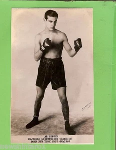 #L30. BOXING FAN CARD - AL SINGER, WORLD'S LIGHT WEIGHT CHAMPION - Picture 1 of 1