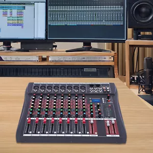 8ch Mixing Console w/ USB Pro 8 Channel Bluetooth Studio Audio Mixer Live Sound - Picture 1 of 9