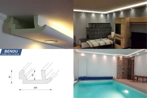 Indirekte Decken- und Wandbeleuchtung | BENDU LED-Stuckleisten Profile WDKL-200A - Bild 1 von 11