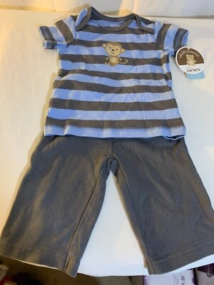Carter's Baby Boy's 2-Piece Matching Outfit Set w/ Monkey for 3-6 Months - Image 1 of 4