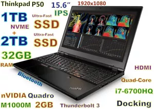 Workstation Thinkpad P50 i7-Quad 3TB (NVMe + SSD) 32GB 15.6 FHD M1000M + DOCKING - Picture 1 of 11