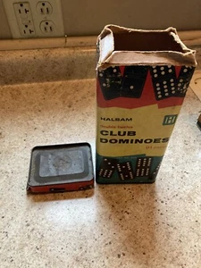 Retro Halsam Double Twelve Club Dominoes 32 Pieces, 12 Pieces Of Smaller Dominos - Picture 1 of 11