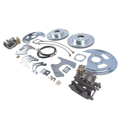 Rear Brake Disc Set w/ Brackets for GM A F X-Body Buick Chevy Pontiac 1964-1977 - Image 1 of 4