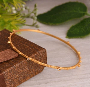 Brazalete redondo multipiedra chapado en oro piedras preciosas pulsera de moda en circón cúbico - Imagen 1 de 7