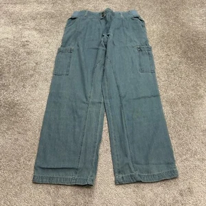 Woman Within Modern Fit Cargo Denim Jeans Womens 16W Blue Straight Elastic 34x29 - Picture 1 of 13