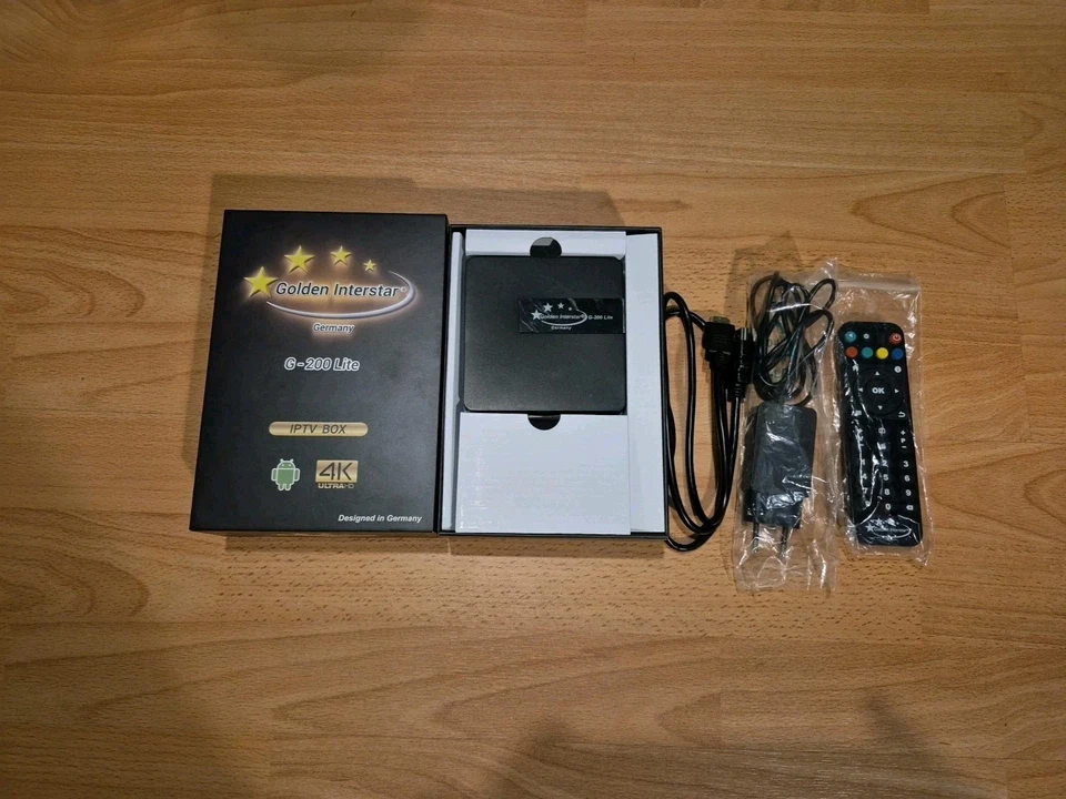Golden Interstar 4K G-200 Lite IPTV Box + Fernbedienung + HDMI Kabel + Netzteil - Bild 1 von 2