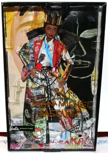 Muñeca afroamericana 2019 AA JEAN-MICHEL BASQUIAT X BARBIE SIGNATURE CORONA DORADA - Imagen 1 de 13