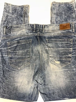 Pantalones de mezclilla rectos Jordan Craig para hombre 40x31 desgastados lavado medio desteñidos Foto 1 de 4