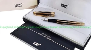 Refurbished# Montblanc Meisterstuck Solitaire Gold & Black Fountain Pen - 35979​ - Picture 1 of 3