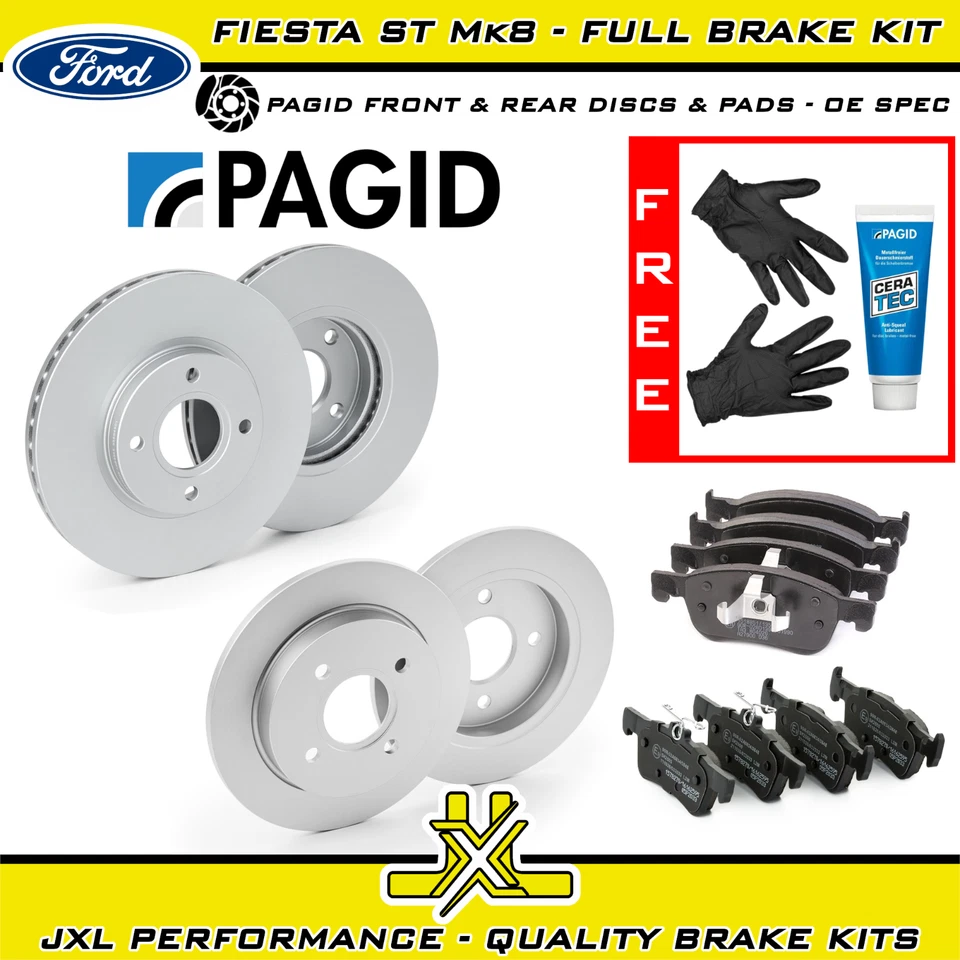 Ford Fiesta ST Mk8 1.5 EcoBoost (18-23) Front/Rear Brake Pad Disc Kit - Pagid OE - Image 1 of 1