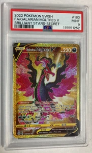 [PSA 9]2022 POKEMON SWORD & SHIELD BRILLIANT STARS 183 GALARIAN MOLTRES V Secret - Picture 1 of 2