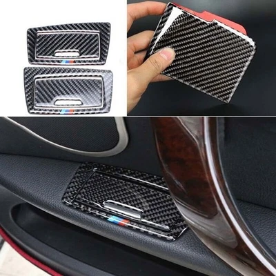 Cenicero de fila trasera para BMW Serie 3-4 GT 2013-2019 fibra de carbono real Foto 1 de 4