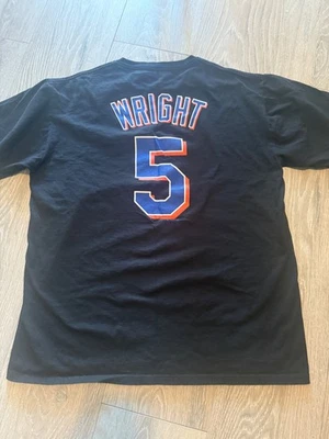 David Wright New York Mets Majestic Adult Black Shirt Size Large New - Image 1 of 3