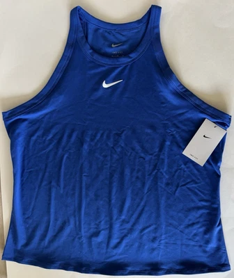 Camiseta sin mangas Nike para mujer XL Dri-FIT $45 azul real cuello alto CJ1605 NUEVA CON ETIQUETAS Foto 1 de 4