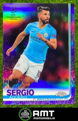 2018-19 Topps Chrome UEFA Champions League Sergio Aguero Purple 145/250 Man City - Image 1 of 3