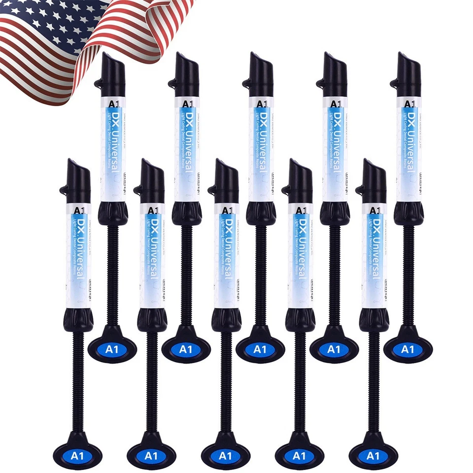 Shade A1 Dental Cure Light Curing Composite Resin Refill Syringe 4g Dentex 6