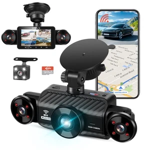 Dash Cam 4 Canales Vista 360° 5G WiFi y Control APP, 2K Frontal y Trasero Interior,... - Imagen 1 de 9