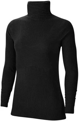 Nike MUJER S Top de terciopelo hipercálido NEGRO cuello alto BV5558-010 CAMISA CUELLO TORTUGA Foto 1 de 4