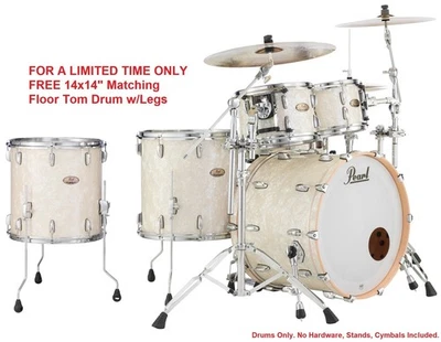Pearl STS Nicotine White Marine Pearl 22/10/12/16 Drums Shells FREE 14" FloorTom - Image 1 of 4
