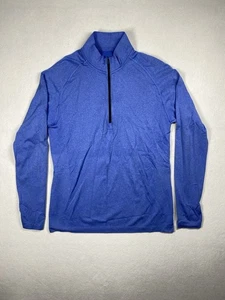 Lululemon Metal Vent Tech 1/2 Zip Men’s M Blue Seamless Pullover Performance - Picture 1 of 12
