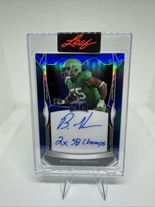 2025 Leaf Metal Eagles Brandon Graham On Card Auto SB Champs Inscription #39/100 - Picture 1 of 8
