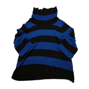 NY Collection Women's Size XL Sweater Blue And Black 3/4 Quarter Sleeves  - Picture 1 of 9