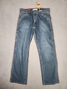 Jeans Levis uomo 34x32 blu abbigliamento da lavoro falegname denim dritto largo nuovo con etichetta - Foto 1 di 11