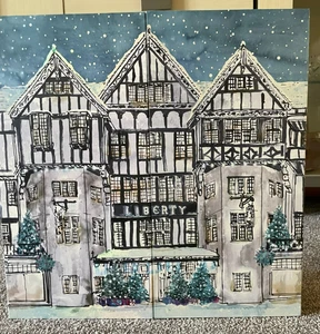 LEERER Liberty of London Beauty Adventskalender - LEERKARTON mit Goldtuch  - Bild 1 von 4