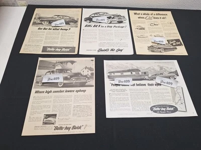 5 Vintage 1950 BUICK ADS Original Print Ad Literature - Image 1 of 4