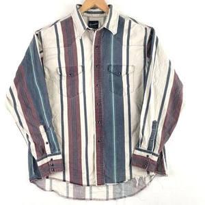 Wrangler Brushpopper Western Shirt Mens Size XL Striped Pearl Snap Cowboy Rodeo - Picture 1 of 12