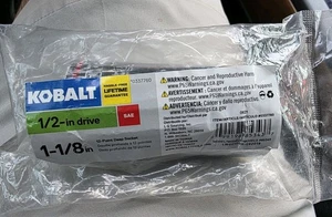 Kobalt 1 1/8 Inch 12 Point 1/2 Inch Drive Deep SAE Socket 337760 Red Band New - Picture 1 of 2