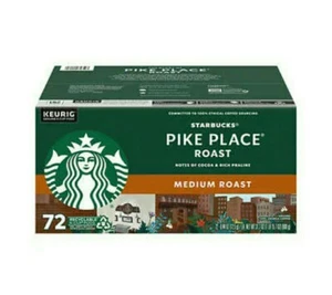 Starbucks Pike Place Medium Roast Coffee 72 K-Cups for Keurig Brewers QUICK SHIP - Picture 1 of 11