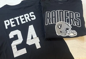 Las Vegas Raiders NFL Marcus Peters Throwback Black Game Day Shirt (XL) - Picture 1 of 1