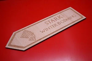 Wooden Bookmark Game Of Thrones Stark Dire Wolf Sigil Winter Is Coming Starks - Imagen 1 de 5