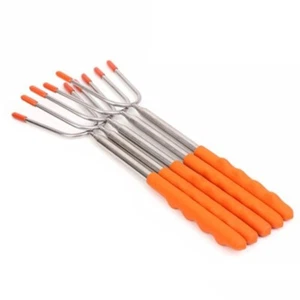 5Pcs Telescoping Roasting Sticks Non-slip Stainless Steel Skewers BBQ Smore - Picture 1 of 12