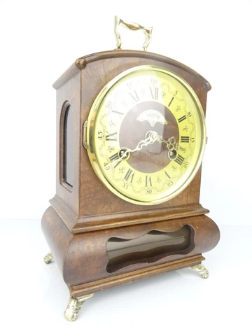 Dutch Wuba Warmink Vintage Antique Mantel Shelf 8 day Clock SERVICED & RESTORED Cover