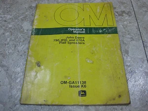 John Deere 790 850 870A Schlegelstreuer Dung Bedienungsanleitung - Bild 1 von 1