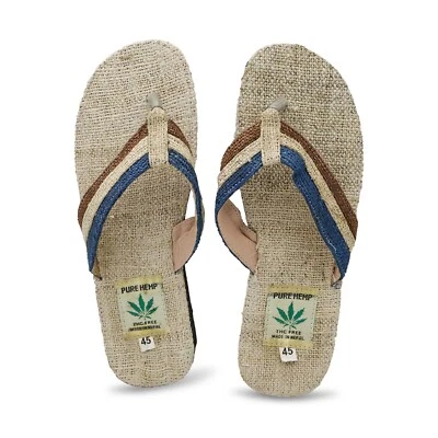 Fwosi Hemp handmade slippers are 100% natural and eco-friendly, crafted in Nepal - Image 1 of 4