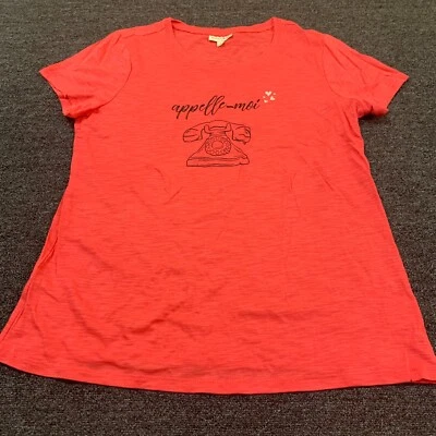 Maison Jules Casual Soft Telephone Lounge T-Shirt - Size L Pink - Image 1 of 4