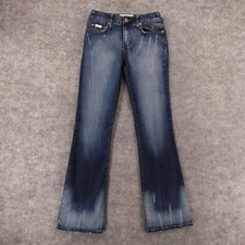 Baby Phat Jeans Womens 3 Juniors Mid Rise Stretch Flare Med Wash Fade