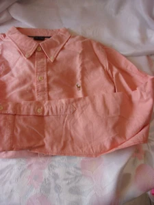RALPH LAUREN SPORT-SIZE 14 ORANGE LOGO BUTTON UP SLIM FIT SHIRT FOR BOYS - Picture 1 of 2