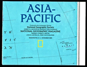 1989-11 November ASIA - PACIFIC National Geographic Map EUC - A3+ - Picture 1 of 4