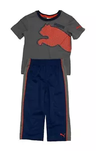 NEW PUMA Kids Toddler Boys Pants & T-shirt Set Navy/grey Size 2T - Picture 1 of 1