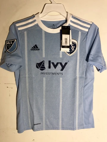 Adidas Youth MLS Jersey Kansas City Sporting Team Light Blue sz M Cover