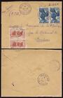 FRENCH IVORY COAST REGISTERED BOXED MANUSCRIPT 1952 AIRMAIL...RP CANCELS