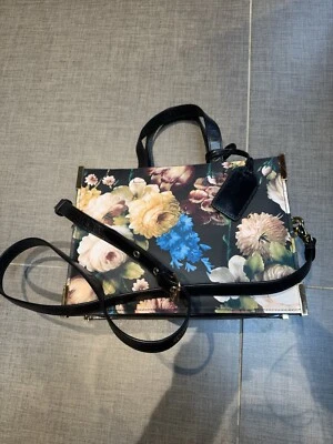 Badgley Mischa Joelle Leather Floral Satchel Shoulder Bag Euc - Image 1 of 4