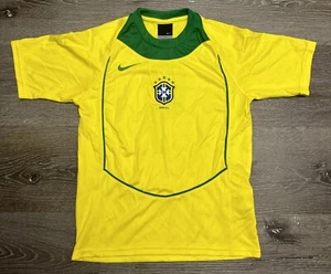 BRAZIL NATIONAL TEAM 2004/2006 HOME FOOTBALL SHIRT NIKE Jersey Kids Sz 6 - Picture 1 of 7