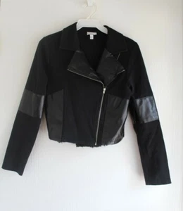 Disney D-Signed Girls moto Jacket Size Juniors L 14/16. Faux leather blocks - Picture 1 of 12